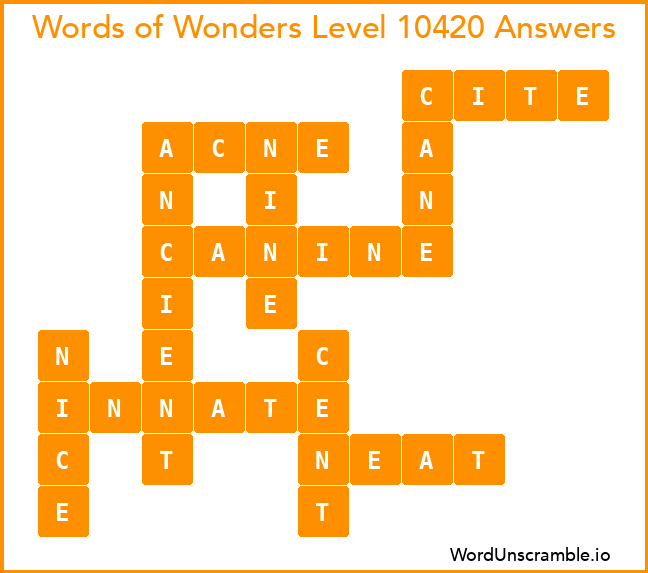 Words of Wonders Level 10420 Answers