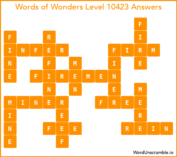 Words of Wonders Level 10423 Answers