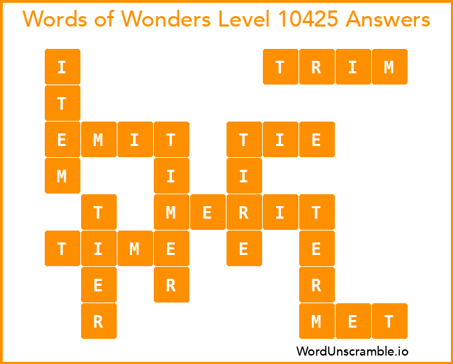 Words of Wonders Level 10425 Answers