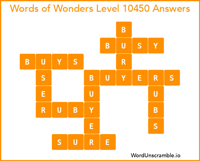 Words of Wonders Level 10450 Answers