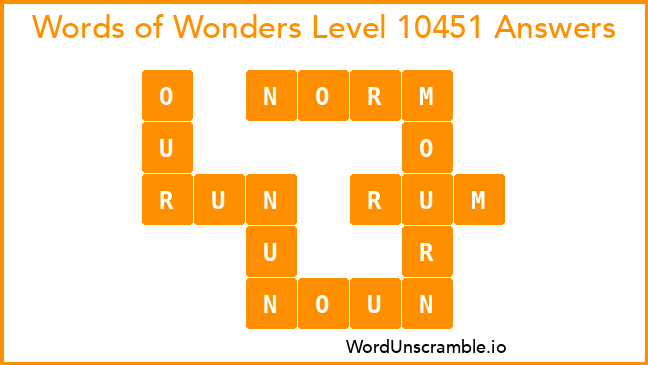 Words of Wonders Level 10451 Answers