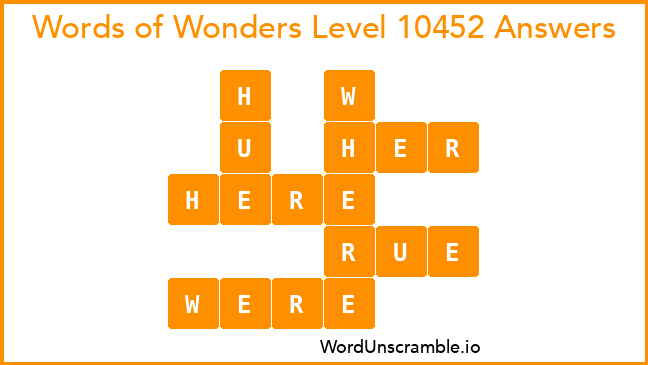 Words of Wonders Level 10452 Answers