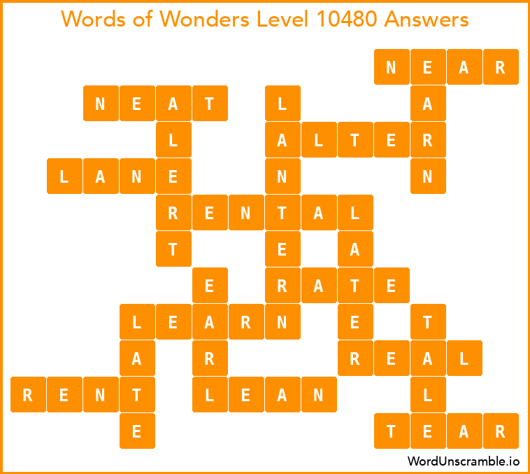 Words of Wonders Level 10480 Answers