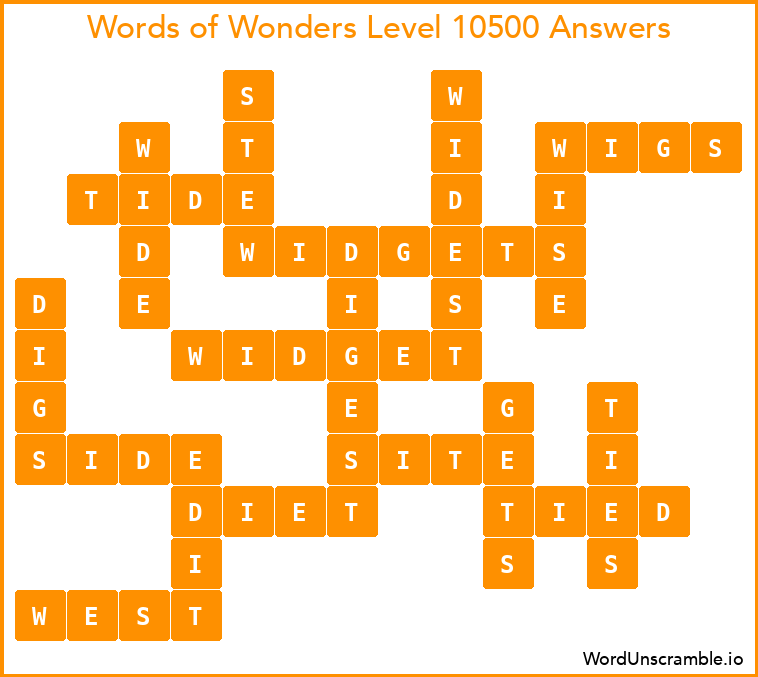 Words of Wonders Level 10500 Answers
