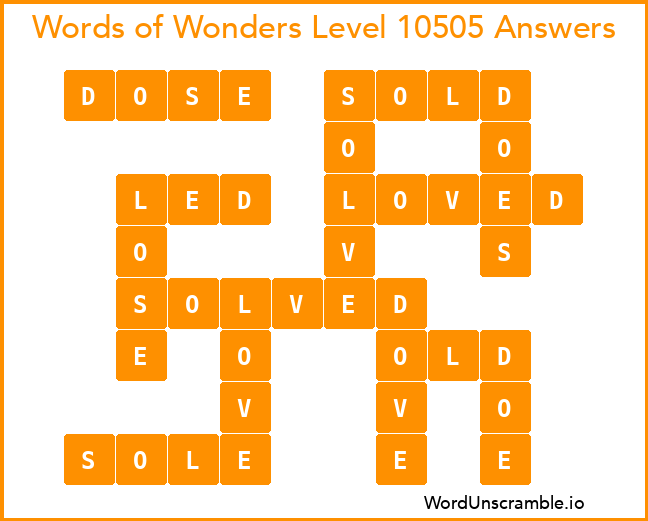 Words of Wonders Level 10505 Answers