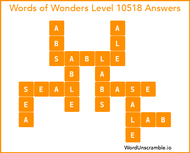 Words of Wonders Level 10518 Answers