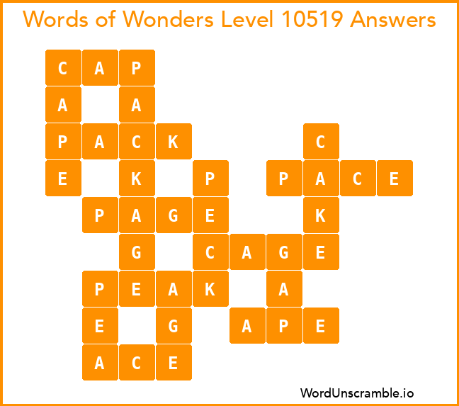 Words of Wonders Level 10519 Answers