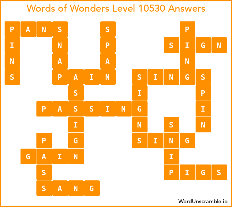 Words of Wonders Level 10530 Answers