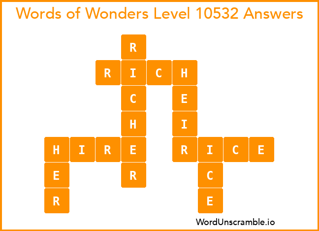 Words of Wonders Level 10532 Answers
