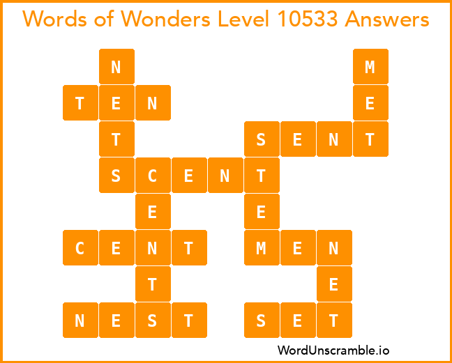 Words of Wonders Level 10533 Answers