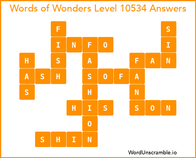 Words of Wonders Level 10534 Answers