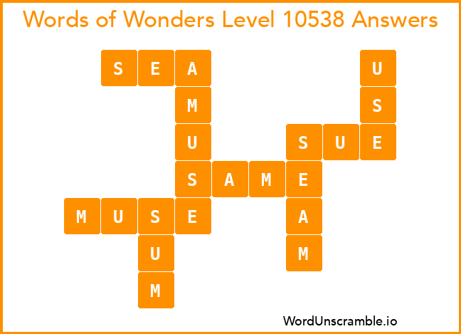 Words of Wonders Level 10538 Answers