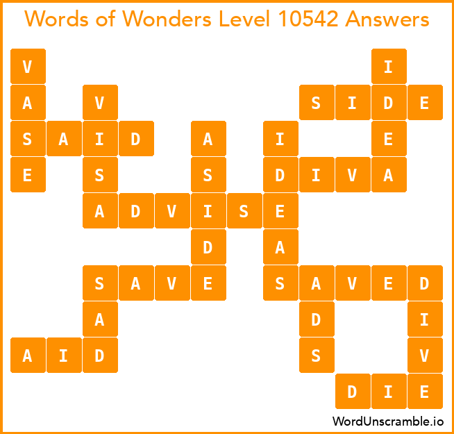Words of Wonders Level 10542 Answers