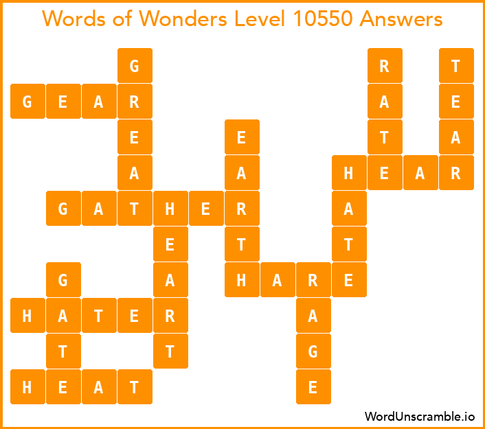 Words of Wonders Level 10550 Answers