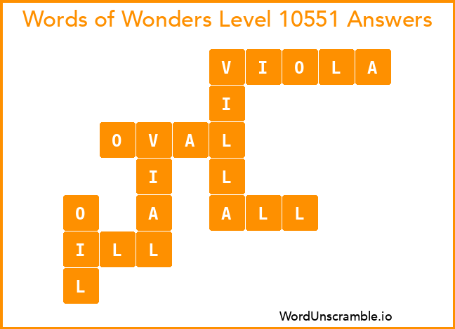 Words of Wonders Level 10551 Answers