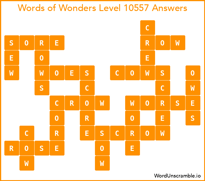 Words of Wonders Level 10557 Answers