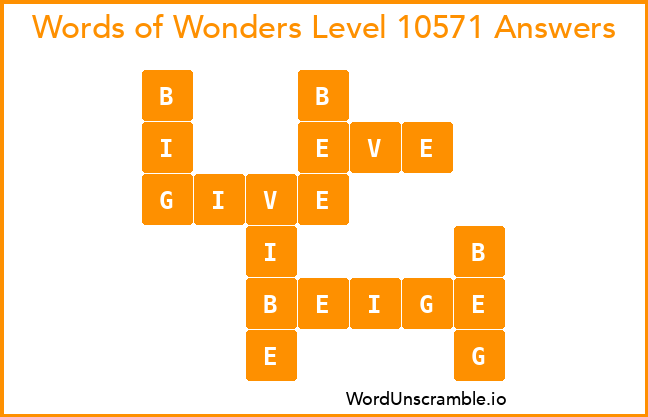 Words of Wonders Level 10571 Answers