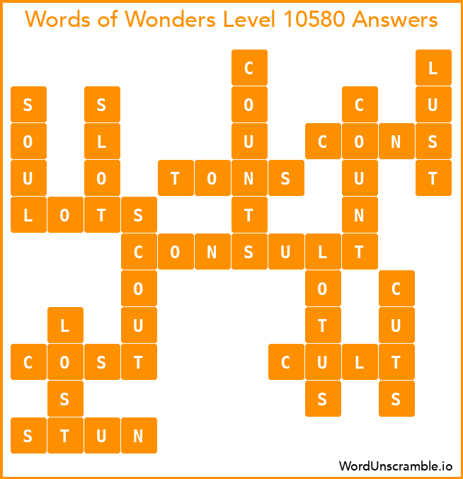 Words of Wonders Level 10580 Answers