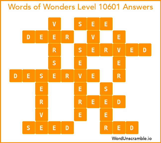 Words of Wonders Level 10601 Answers