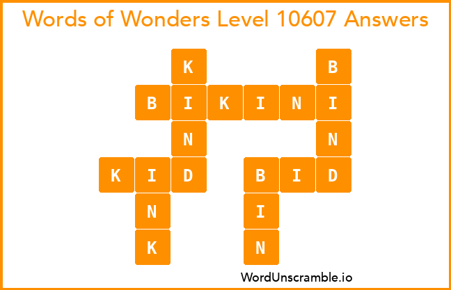 Words of Wonders Level 10607 Answers
