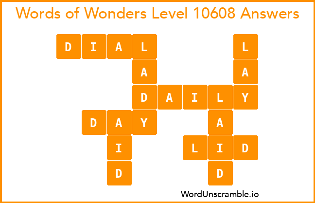 Words of Wonders Level 10608 Answers