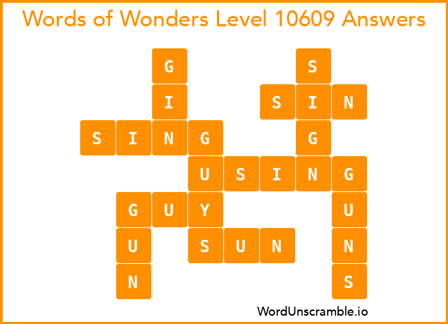 Words of Wonders Level 10609 Answers