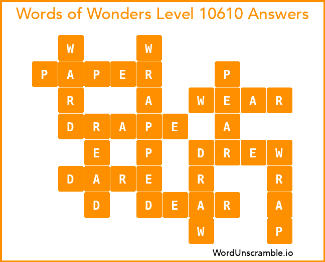 Words of Wonders Level 10610 Answers