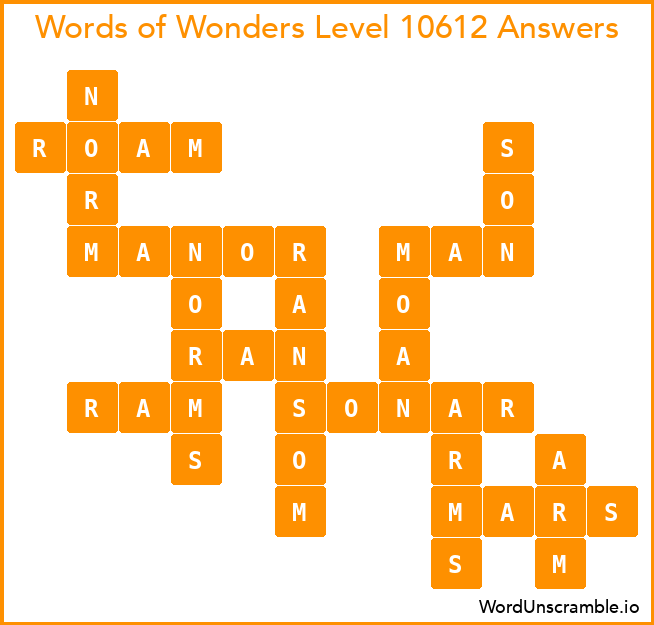 Words of Wonders Level 10612 Answers