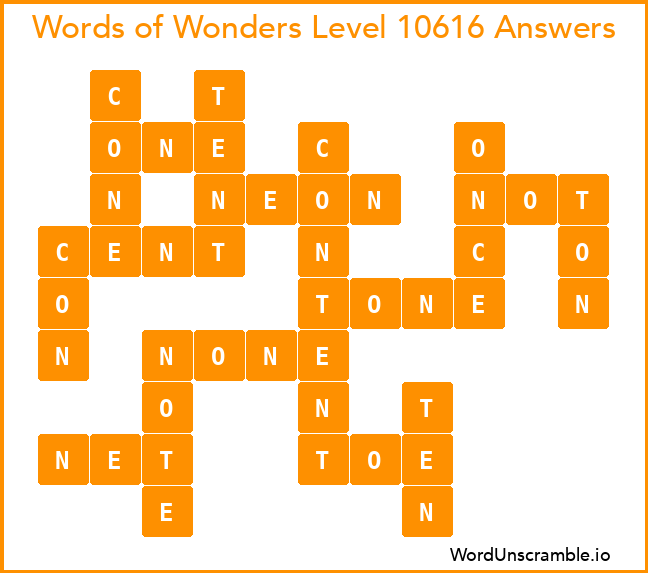 Words of Wonders Level 10616 Answers