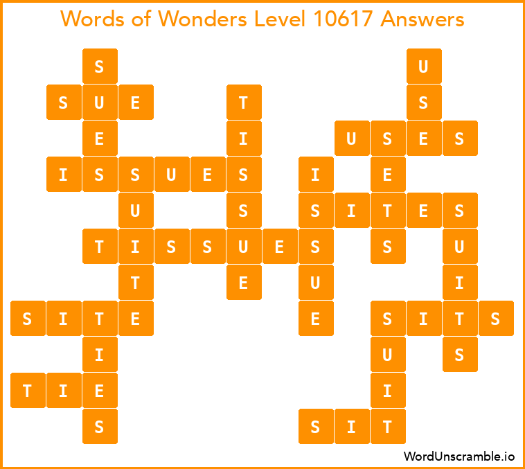 Words of Wonders Level 10617 Answers