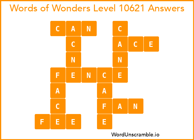 Words of Wonders Level 10621 Answers