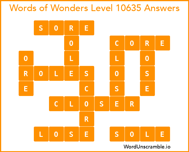 Words of Wonders Level 10635 Answers