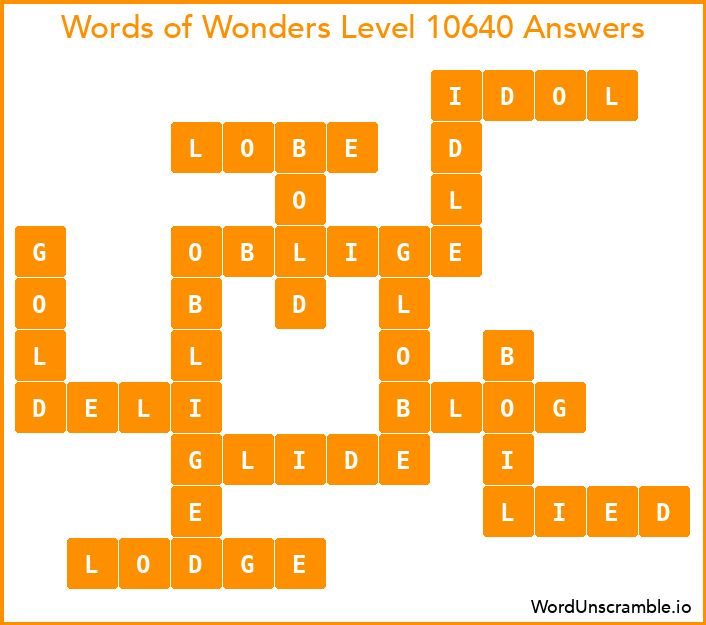 Words of Wonders Level 10640 Answers