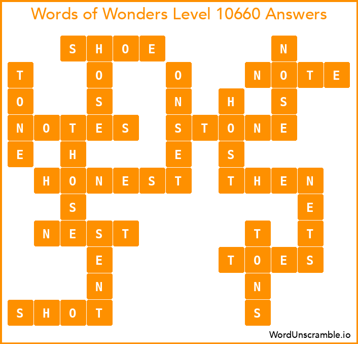 Words of Wonders Level 10660 Answers