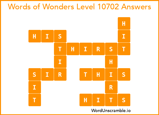 Words of Wonders Level 10702 Answers