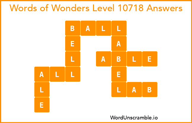 Words of Wonders Level 10718 Answers