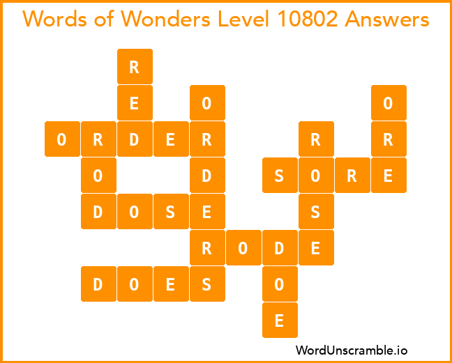 Words of Wonders Level 10802 Answers
