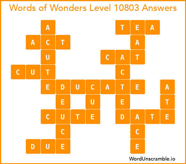 Words of Wonders Level 10803 Answers