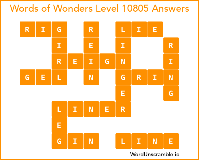 Words of Wonders Level 10805 Answers
