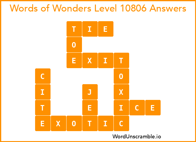 Words of Wonders Level 10806 Answers