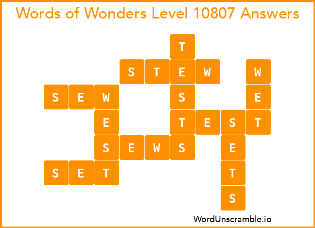 Words of Wonders Level 10807 Answers