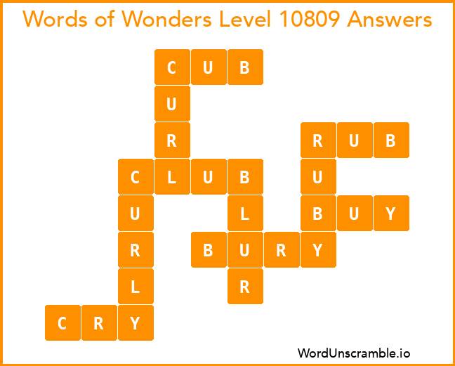Words of Wonders Level 10809 Answers
