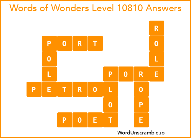 Words of Wonders Level 10810 Answers