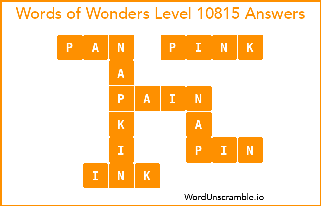 Words of Wonders Level 10815 Answers