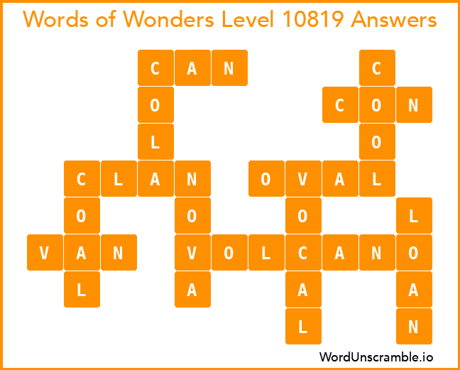 Words of Wonders Level 10819 Answers