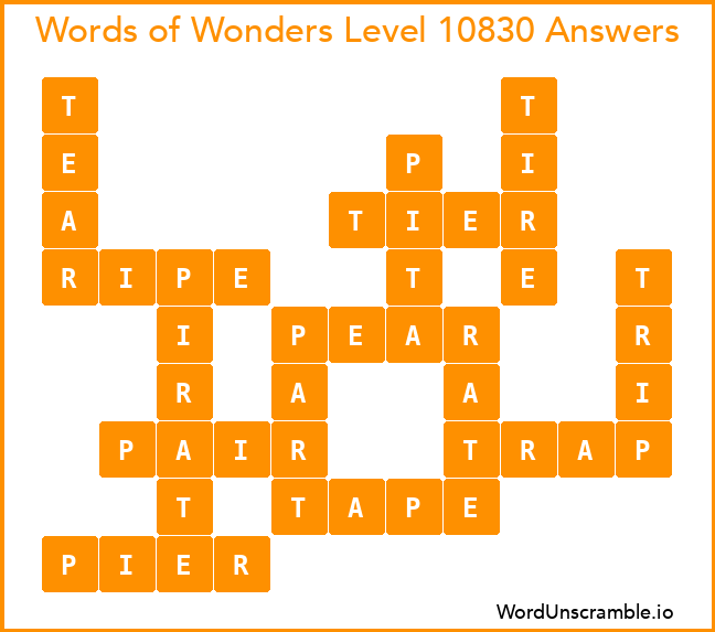 Words of Wonders Level 10830 Answers