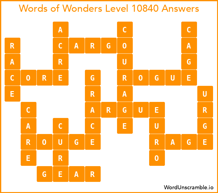 Words of Wonders Level 10840 Answers