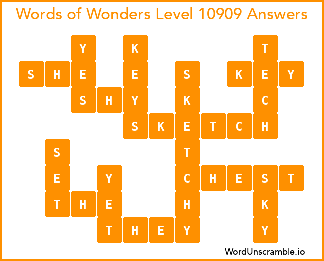 Words of Wonders Level 10909 Answers
