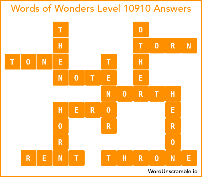 Words of Wonders Level 10910 Answers