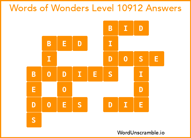 Words of Wonders Level 10912 Answers
